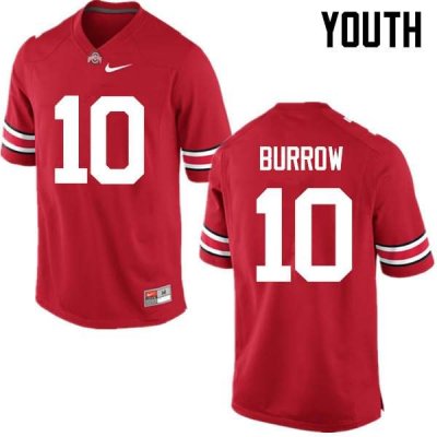 Youth Ohio State Buckeyes #10 Joe Burrow Red Nike NCAA College Football Jersey May LKR3044RG